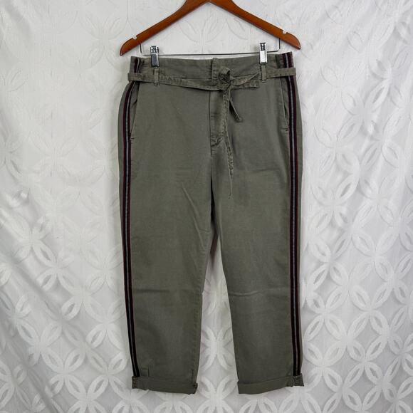 Sunday Revolve Le Soleil Pant Contrast Stripe Frayed Hem in Cactus Size 28 NWT - Picture 5 of 12